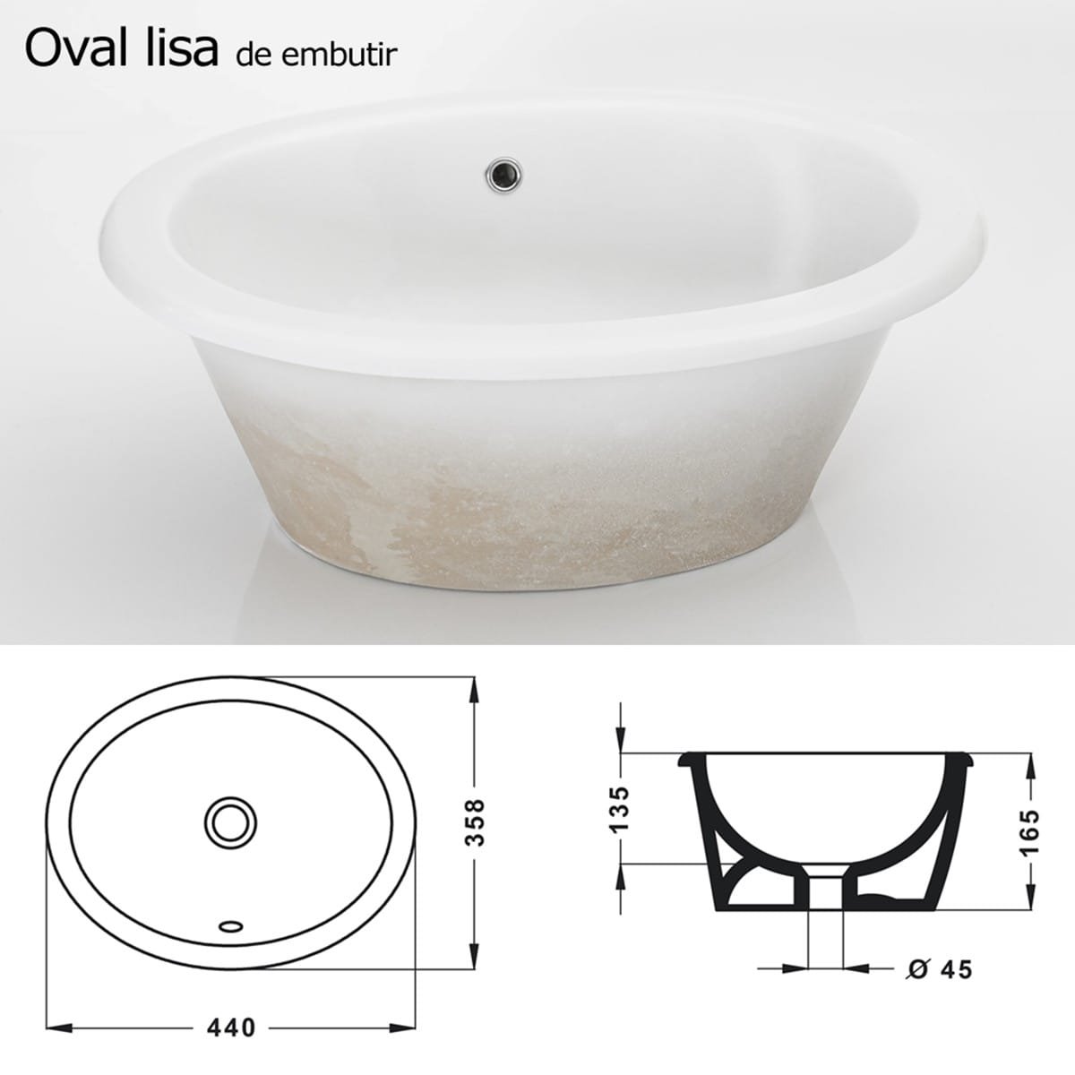 Cordenons Bacha Oval Lisa Embutir - 1