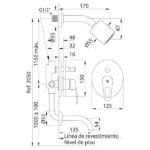 FV Arizona Ducha de embutir 0106_B1-CR - Medidas