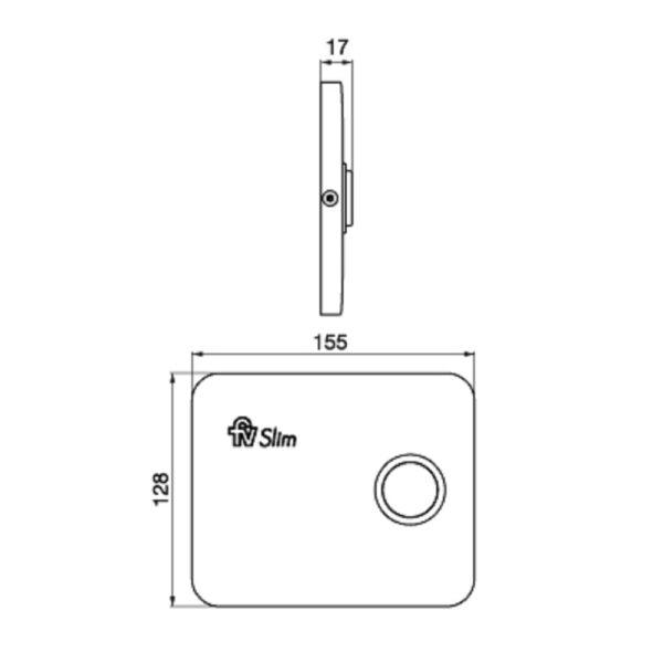 FV Tapa con botón para válvula extra chata de descarga de inodoros 378.02 – Medidas