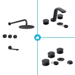 FV Nueva 44 Lavatorio + Bidet + Ducha con Transferencia Negro