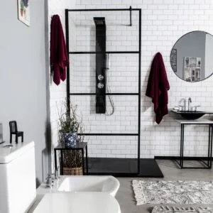 Gorena Bergen Black Mampara Fija desde suelo