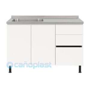 Bajo Mesada c/ Mesada Acero Inox. Bacha Izquierda 1.20 mts